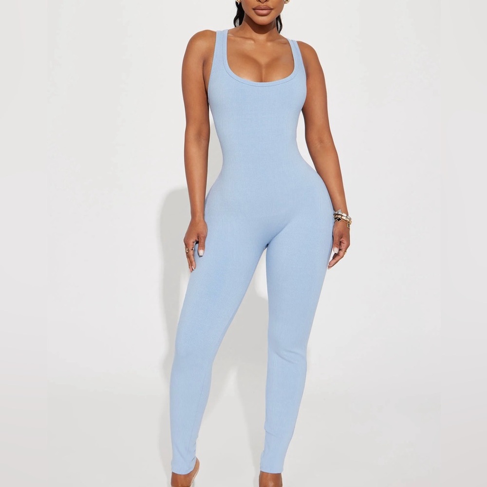 Fashion Nova Maeve Scoop Neck Snatched
Jumpsuit - Slate Blue